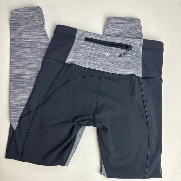 Lululemon Athletica Gray and Black High-Waisted Leggings - Picture 1 of 7